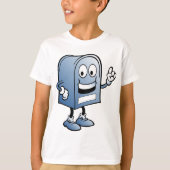 T-shirt Mascotte de boîte aux lettres joyeux bleu caractèr (Devant)