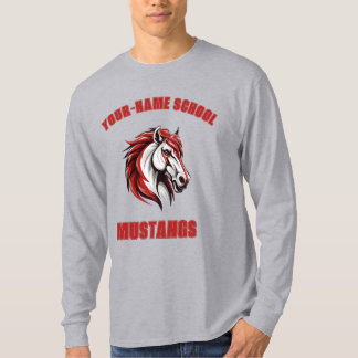T-shirt Mascotte de cheval Mustang Stallion CUSTOM | Rouge