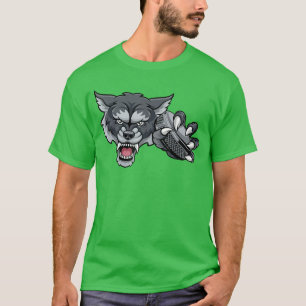 T-shirt Mascotte de dessin animé de loup Wolveseam tenant