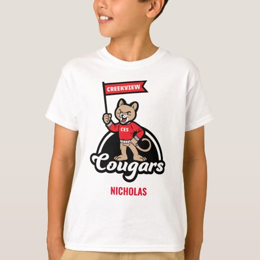 T-shirt Mascotte de petit cougar Creekview (Devant)
