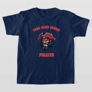 T-shirt Mascotte de pirate PERSONNALISÉE Red - Équipe du