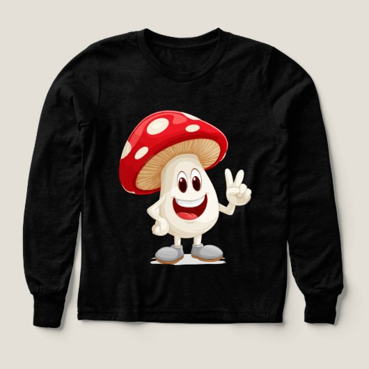T-shirt Mascotte Mascotte de champignons amusant (Motif recto)