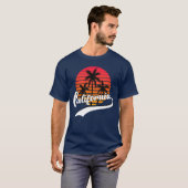 T-shirt masculin Blue California Summer Retro Suns (Devant entier)