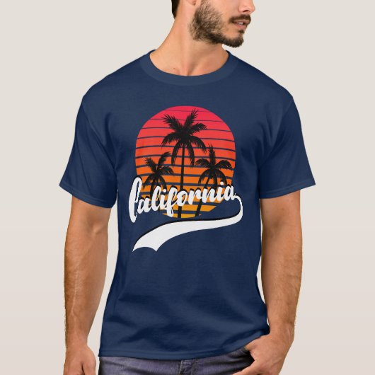 T-shirt masculin Blue California Summer Retro Suns (Devant)