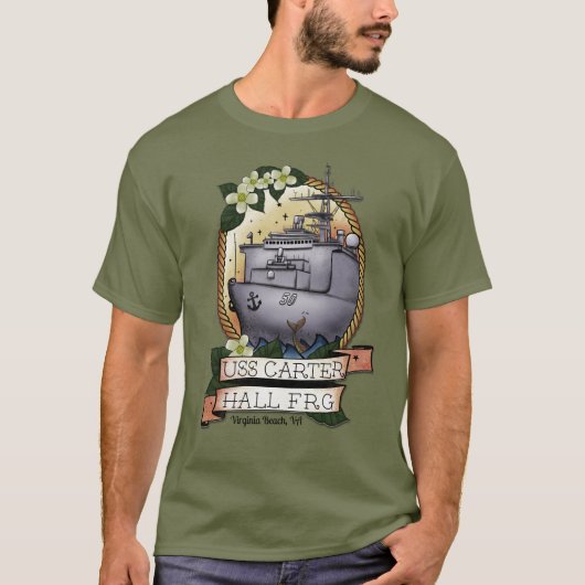 T-shirt masculin de l'USS Carter Hall FRG (Devant)