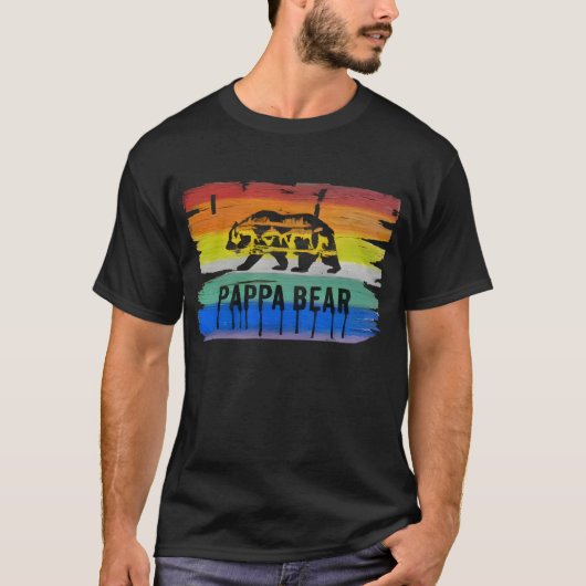T-shirt Masculine et épure gay Pride Ours Pappa (Devant)