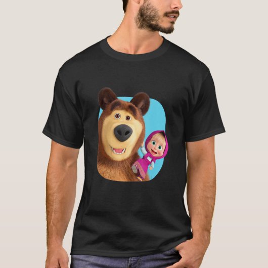 T-shirt Masha and the Bear Duo together blue (Devant)