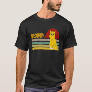 T-shirt Mashup vintage Meowdy entre Meow et Howdy Cat