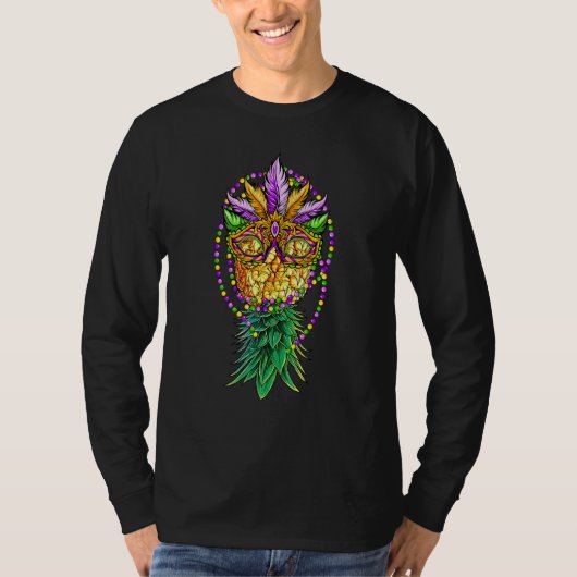 T-shirt Mask Swinger Upside Down Pineapple Mardi gras Funn (Devant)