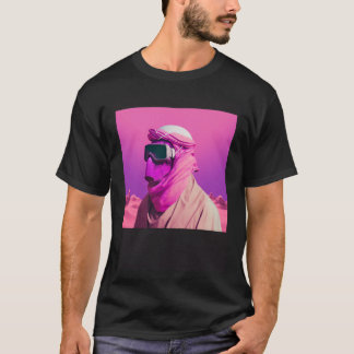T-shirt Masked Arab in a Vaporwave Desert Retrowave style
