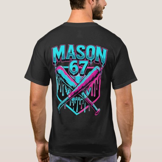 T-shirt Mason 67 Funny Crème de glace Drip Baseball mème G (Dos)