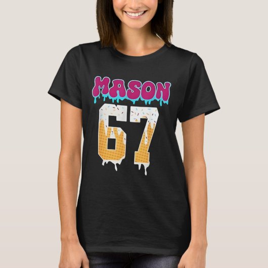 T-shirt Mason 67 Funny Ice Cream Drip Baseball Ice Cream D (Devant)