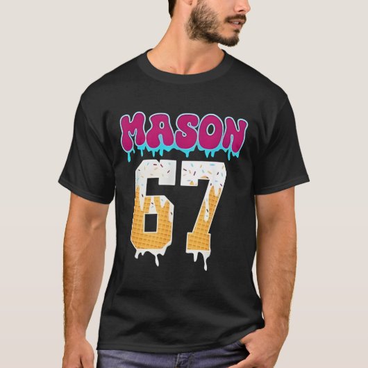 T-shirt Mason 67 Funny Ice Cream Drip Baseball Ice Cream D (Devant)