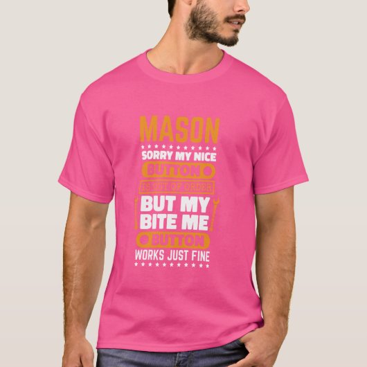 T-shirt Mason Bite Me Button Works Masonry et Bricklayer (Devant)