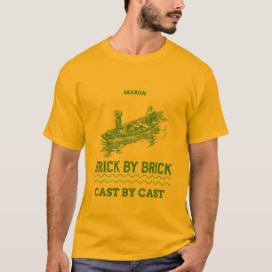 T-SHIRT MASON BRIQUE PAR BRIQUE POCHÉ PAR POCHÉ PÊCHE