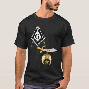 T-shirt Mason Shriner Split Masonic Shrine Noble Noir