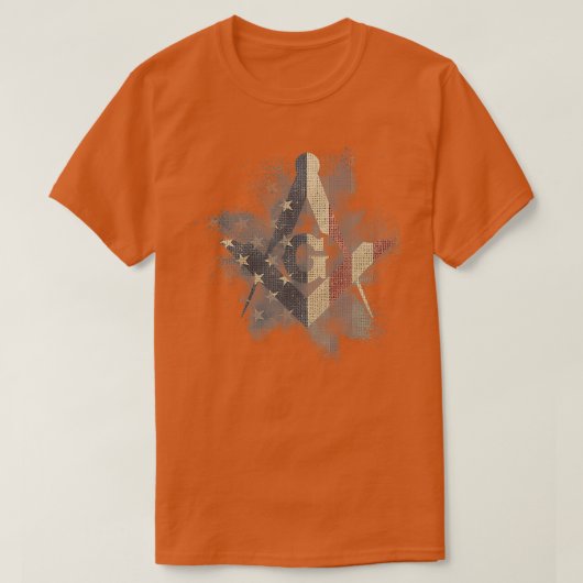 T-shirt Masonic Square and Compass with EEUU Flag  (Design devant)