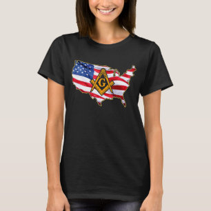 T-shirt Masons Us Carte Drapeau Indépendance du père maçon