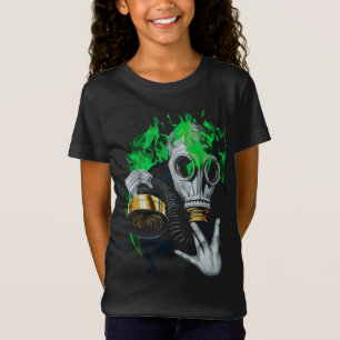 T-Shirt Masque à gaz toxique : Flammes néon