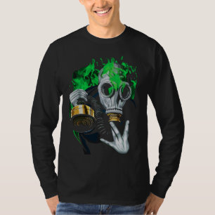T-shirt Masque à gaz toxique : Flammes néon