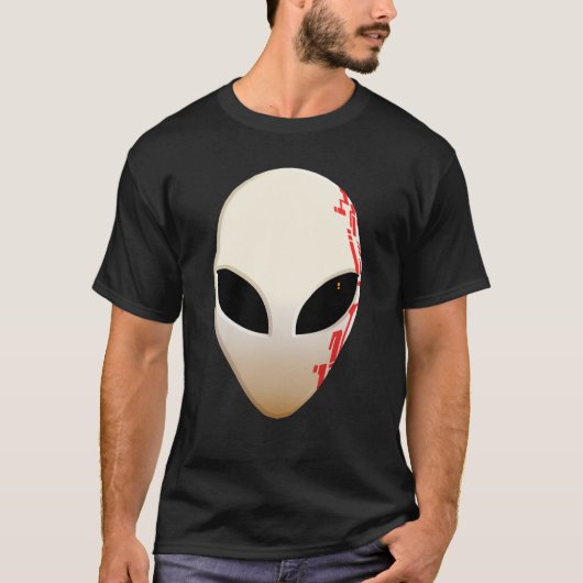 T-shirt Masque Alien avec marques futuristes (Devant)