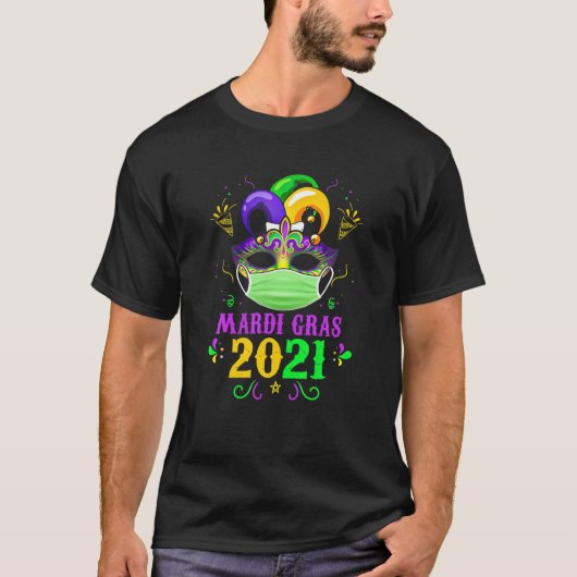 T-shirt Masque Avec Masque Visage Mardi Gras 2021 Tarifs D (Devant)