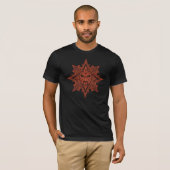 T-shirt Masque aztèque de Sun (rouge foncé) (Devant entier)