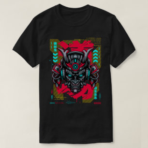 T-shirt Masque Cyber Oni - Édition Or Techwear Japonais
