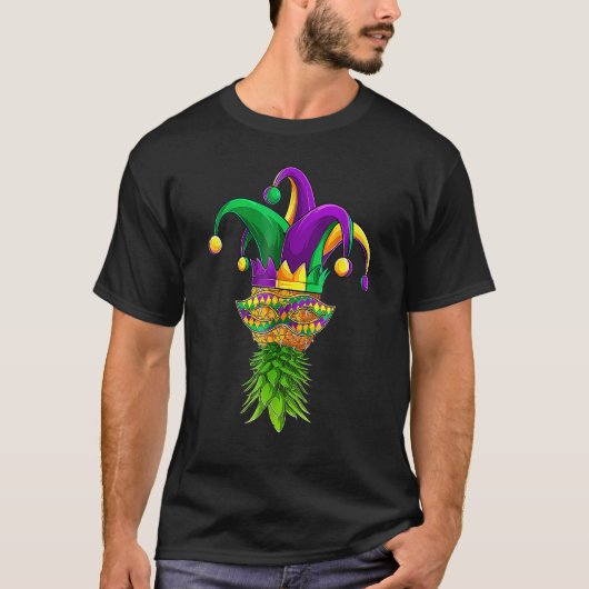 T-shirt Masque D'Ananas Mardi Gras Enfants Hommes À Deux (Devant)