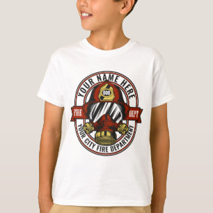 T-shirt Masque de casque de pompier personnalisé NAME