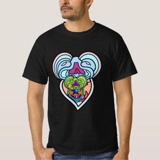 T-shirt Masque de cœur trippy coloré