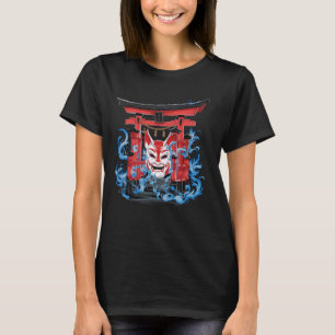 T-shirt Masque De Démon Oni Japonais Traditionnel Avec Por
