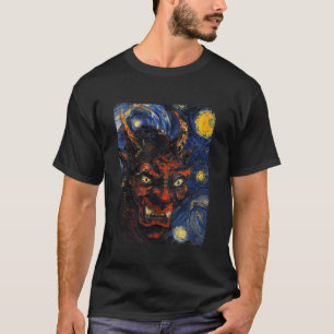T-shirt Masque de diable Oni Démon japonais Nuit étoilée t