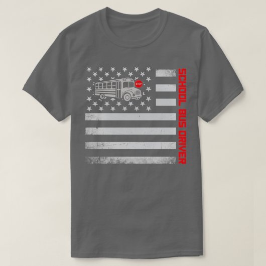 T-shirt Masque de drapeau américain pour conducteur de bus (Design devant)