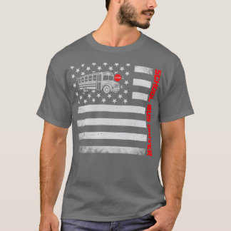 T-shirt Masque de drapeau américain pour conducteur de bus