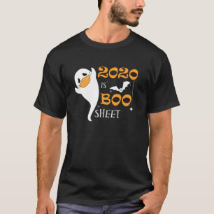 T-shirt Masque de fantôme de feuille drôle Costume Hallowe