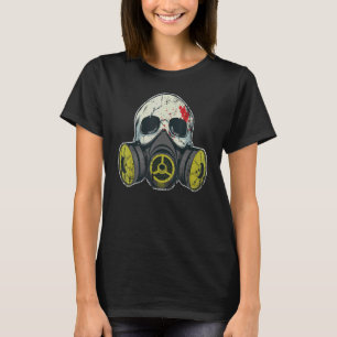T-shirt Masque de gaz crâne de squelette Halloween