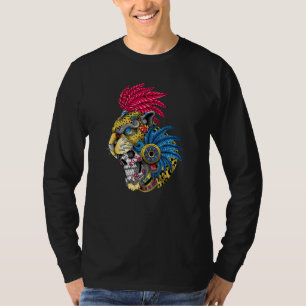 T-shirt Masque de guerrier jaguar crâne aztèque mythe maya