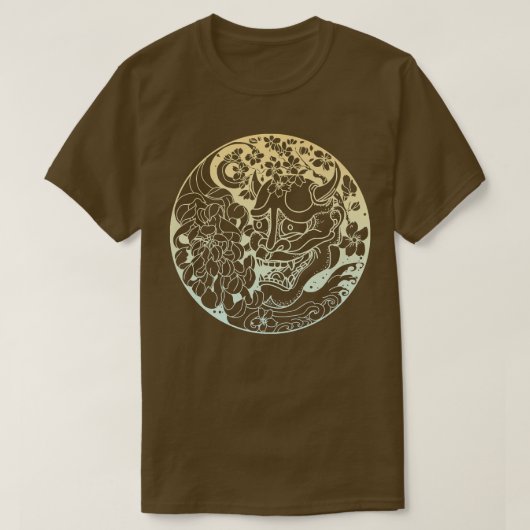 T-shirt Masque de guerrier Samurai, Masque Hannya Oni Japo (Design devant)