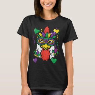 T-shirt Masque de Mardi Gras de poulet Tenue de ferme Homm