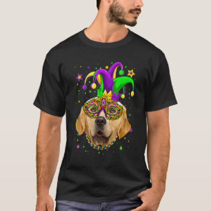 T-shirt Masque de perles de chien Retriever doré Mardi Gra