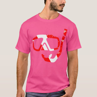 T-shirt Masque De Plongée Et Plongée Avec Tuba Diver Drape