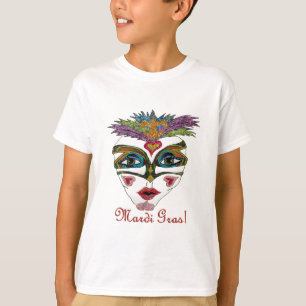 T-shirt Masque de plumes de Parties scintillant Mardi Gras