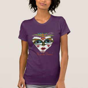T-shirt Masque de plumes de Parties scintillant Mardi Gras