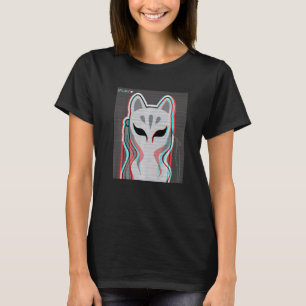 T-shirt Masque de renard Kitsune japonais esthétique Vapor