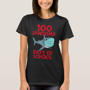 T-shirt Masque de requin de l'école 100 Jawsome Days 100èm