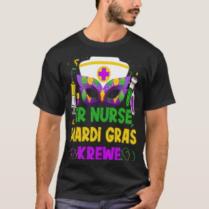 T-shirt Masque de soins infirmiers Mardi Gras ER Nurse Kre