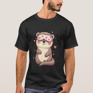 T-shirt Masque de sommeil loutre cœur
