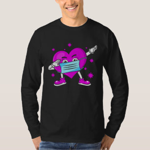T-shirt Masque de visage cœur Dabbing Saint-Valentin