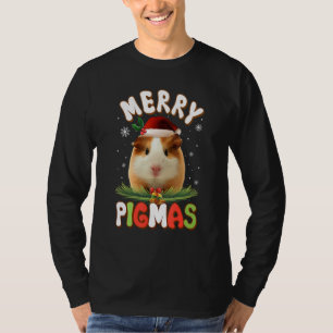 T-shirt Masque de visage Merry Pigmas Santa Noël cochon de
